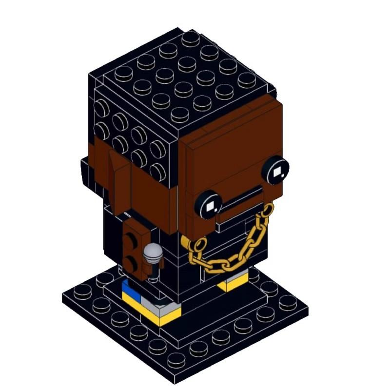 Building Block Compatible With 64344 Kanye, Toy Set Gift, Square Head Boy Particles Kanye West
