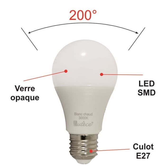 Ampoule LED E27 - Noname - 7W - 650Lm - 3000K - Garantie 5 ans