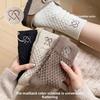 10-1 Women's Warm Winter Socks - Anti Freeze Breathable Soft Beige and Black, Seamless Women's Long Socks, Women's Medium Socks, Christmas Day Socks