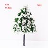 5pcs Green Mini Snow Pine Model Trees Plastic Winter Snow Scene Tree High Quality DIY Crafts