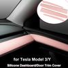 For Tesla Model 3 Y Door Trim Dashboard Panel Cover Silicone with Carbon Fiber Pattern Dash Board Sticker Interior Accesories