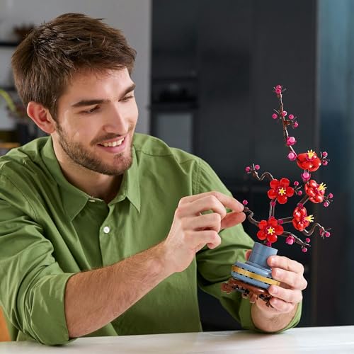 LEGO Botanical Plum Toy Подарок на день рождения Блок Рождество Мужчины Женщины Букет Искусственный цветок Украшение Интерьер Стильный 10369