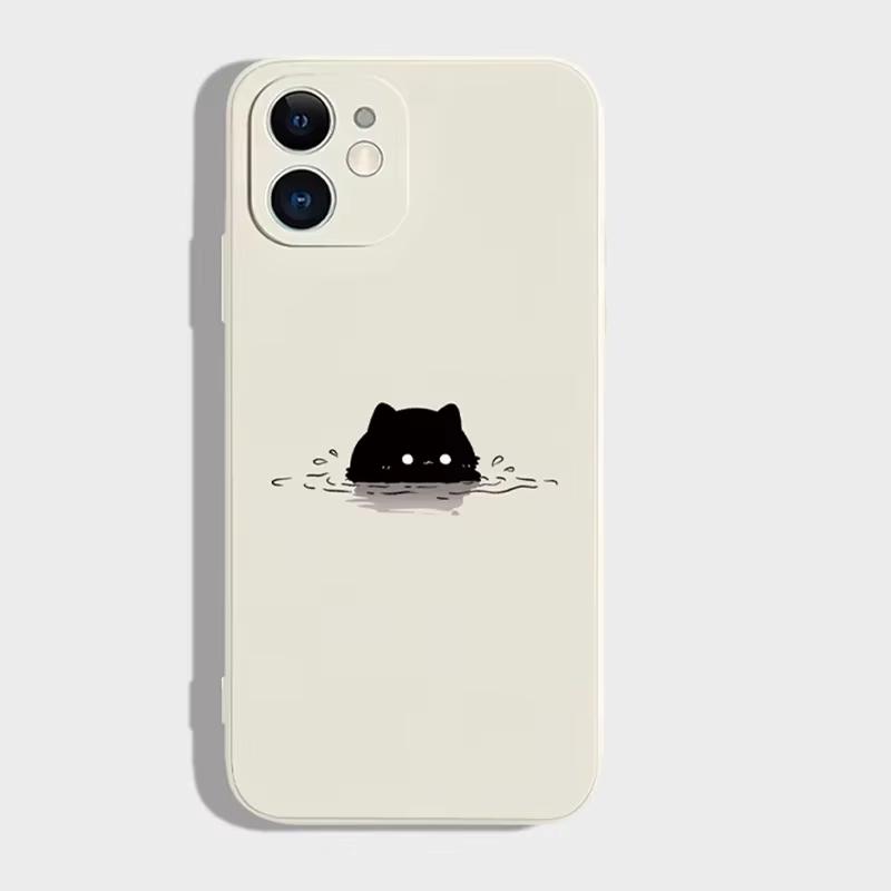 Забавный Черно-Белый Кот Любители Пара Чехол для Телефона Для iPhone 16 15 14 13 12 11 Pro Max XS X XR 7 8 SE Силиконовый Парный Чехол Funda