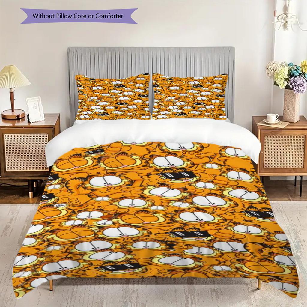Garfield Cat Blue Background Bedding 1 Duvet Cover 2 Pillowcase Without Core Duvet Cover And Pillowcase Christmas Birthday Gift Bedding Set