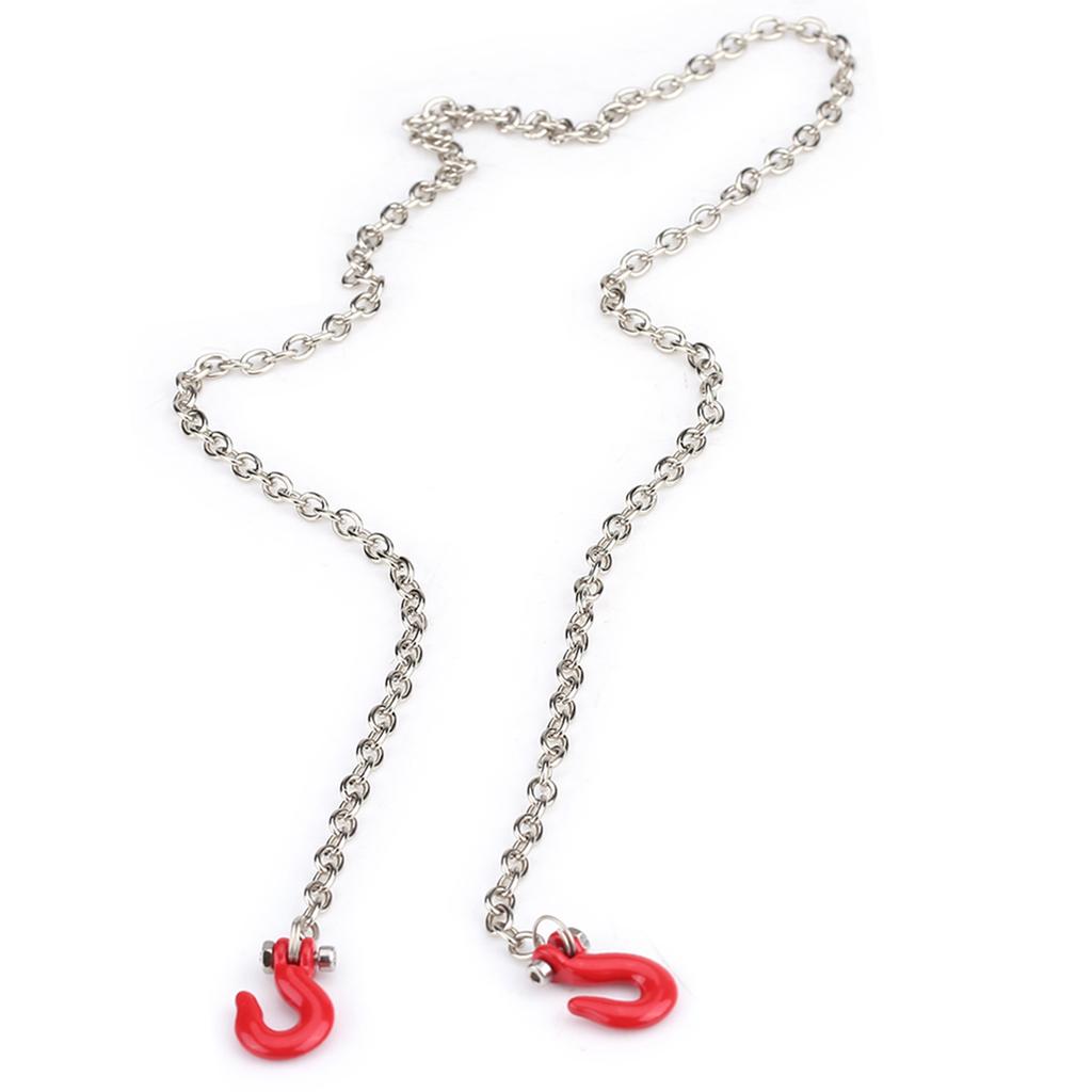 Metal RC Trailer Tow Hooks Accessories With Chain For SCX10 D90 1:10 RC Crawler Climbing Car
