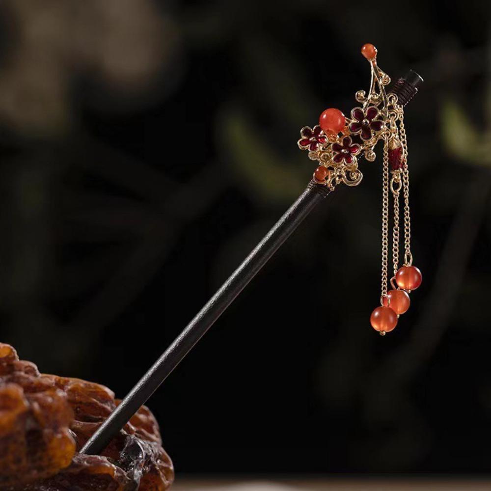 Vintage Flower Hairpin Flower Hairpin Fork Jewelry Accessories New Chinese Hair Stick  for Hanfu