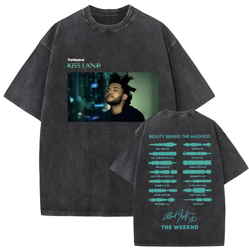 The Weeknd XO Tour Винтажная стираная футболка Мужская и Женская Летняя Хлопковая YK Clothing Повседневная Мода Круглый вырез Короткий рукав Футболка