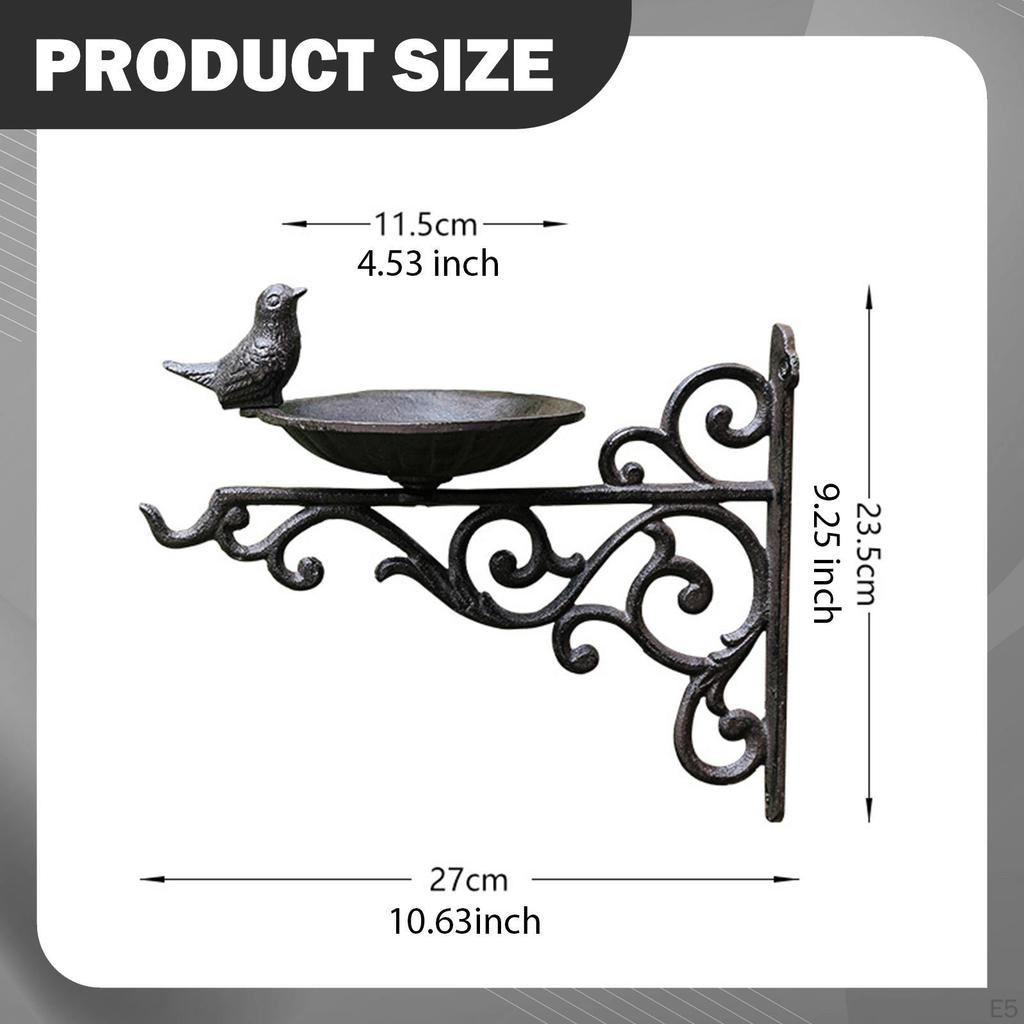 Кормушка для птиц Ванночка Легкая установка Кормовая станция с подвесным кронштейном Металлическая для деревянных заборов