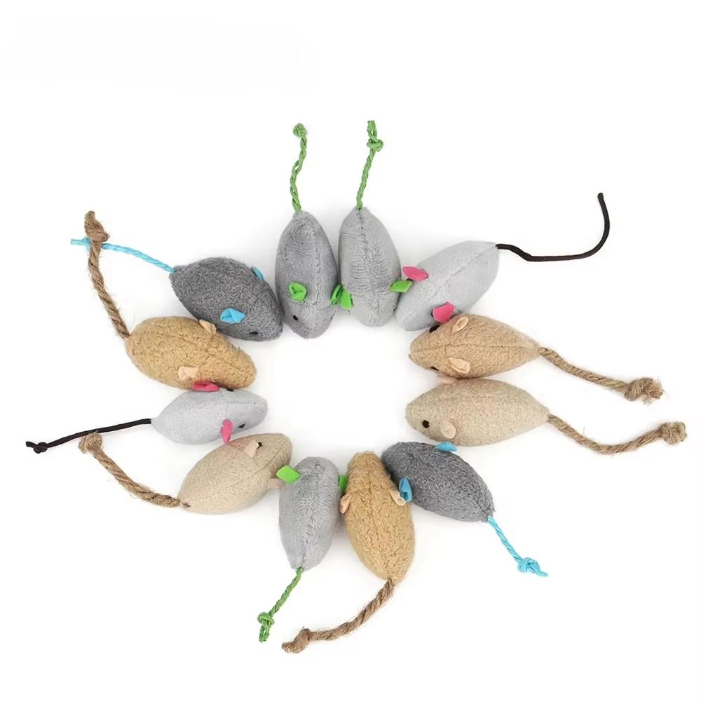 5pcs Rattle Cat Mouse Toys Prefilled Catnip Interactive Kitten Toy Cat Mice Toys Bite Resistance Cat Playing Toy Cat Accessories