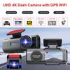 E-ACE Мини-видеорегистратор 4K, GPS, Wi-Fi, 24 часа, двойной объектив для парковки, камера заднего вида 1080P, черный ящик ночного видения для автомобиля