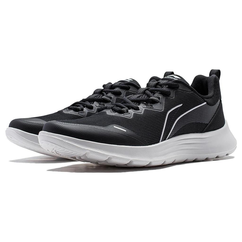 Li Ning Feather Износостойкие Нескользящие Низкие Беговые Кроссовки Мужские Черно-Белые ARST065-3