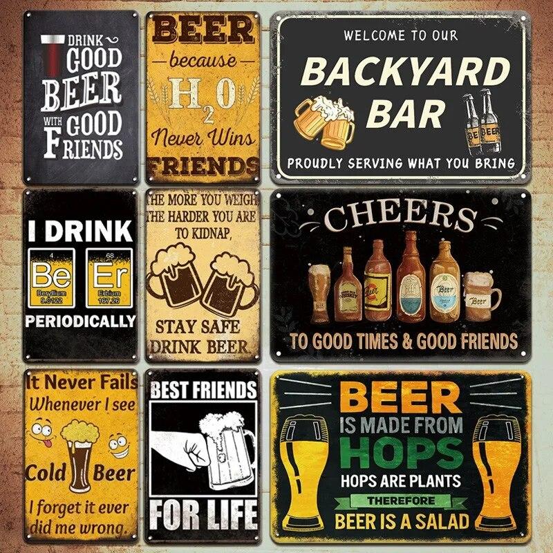 Знаки холодного пива, металлическая табличка, пиво, поднимающее настроение, винтажные постеры для мужчин, пещерный бар, паб, клуб, жестяная тарелка, художественные настенные наклейки, домашний декор