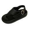 Thick-soled Heightening Toe Sandals Women's 2025 Summer New Models with Skirts Versatile Retro Belt Buckle Roman Beach Shoes