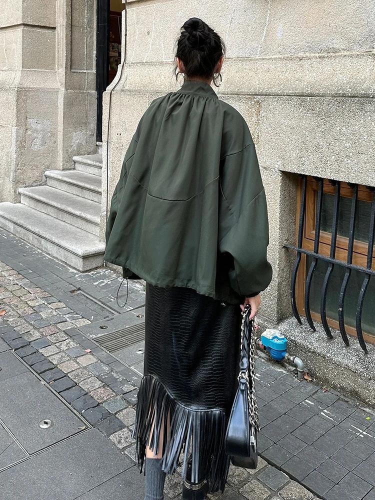 Xitao Винтажное однотонное свободное пальто ZYY1076