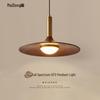 Japanese Retro Dining Chandelier: Wabi-Sabi Walnut Flying Saucer Design