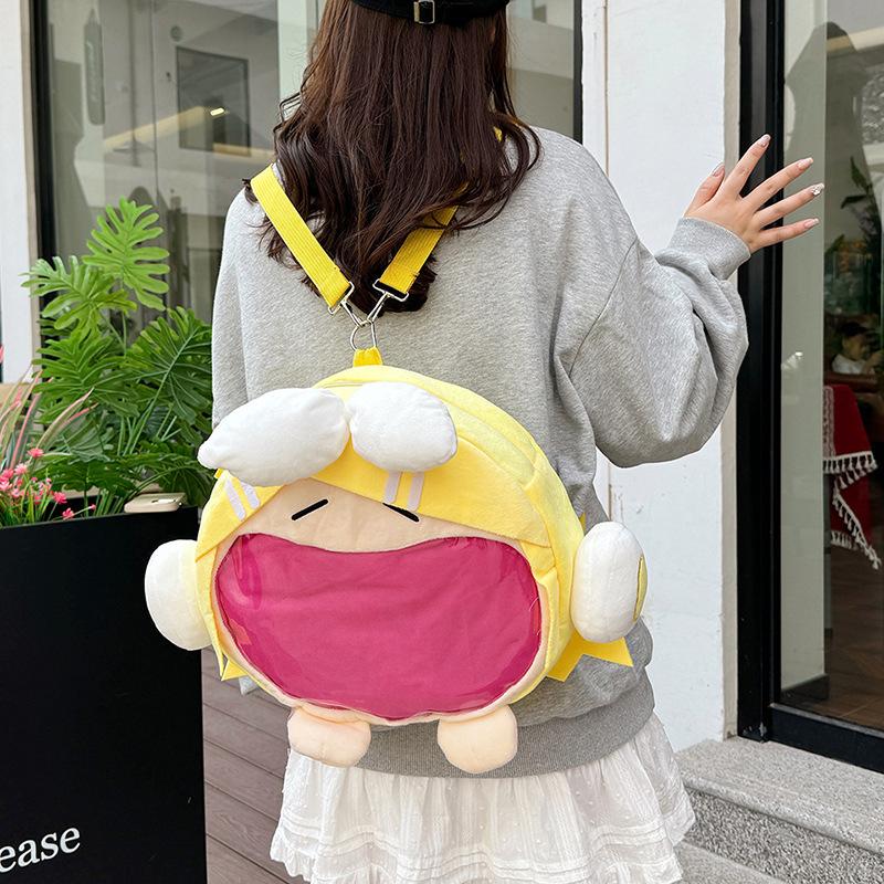 Japanese doll backpack two-dimensional cute girl plush doll backpack student bag transparent pain bag