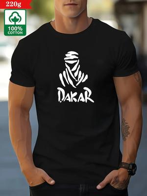 2026 100% Хлопок Модная и Повседневная В стиле Дакара с Принтами Букв, Мужская Простая и Экстремально Модная Футболка