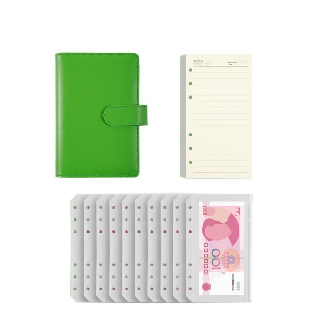 Pu Leather Saving Money Binder Macarone Color Budget Binder Loose-Leaf Notebook Savings Handbook