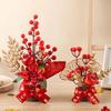 Tabletop Decoration New Year Pots Get Rich Good Luck Plants Pots 2025 Chinese Artificial Flowers