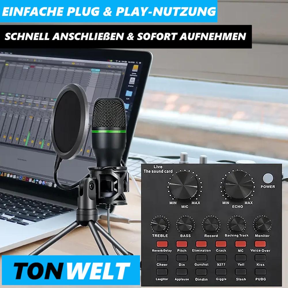 TONWELT USB Микрофон Игровой Подкаст Стриминг ПК Набор со Стойкой и Поп-фильтром