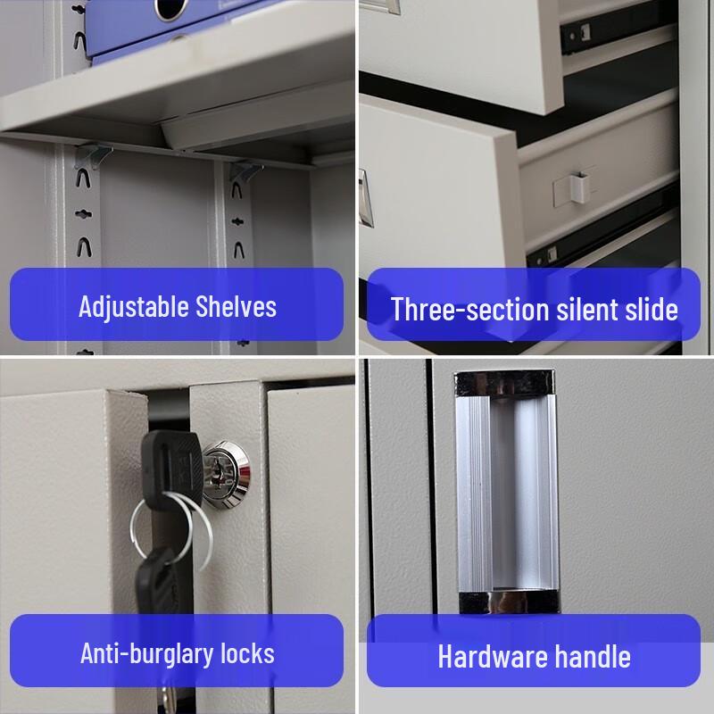 Miling Steel Transparent Glass Office File Cabinet