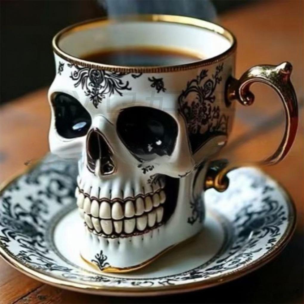 Unique Skull Coffee Mug Set Halloween Parties And Daily Halloween Mug Set Gothic Tea Skull