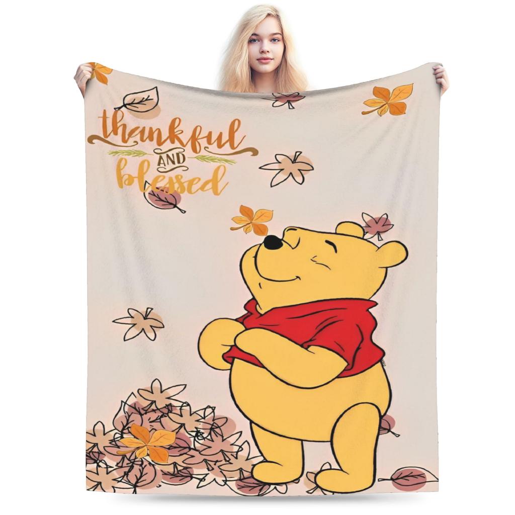 Pooh and Friends Blankets Flannel Summer Air Conditioning Winnie The Pooh Breathable Soft Throw Blankets Sofa Travel Rug Piece