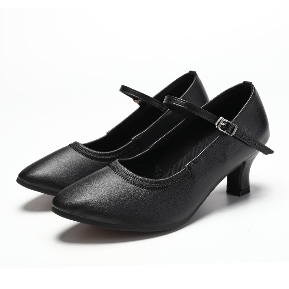 Удобные женские туфли для бальных танцев с закрытым носком для латиноамериканского танго, современные танцевальные туфли для вальса на резиновой подошве, каблук 5 см