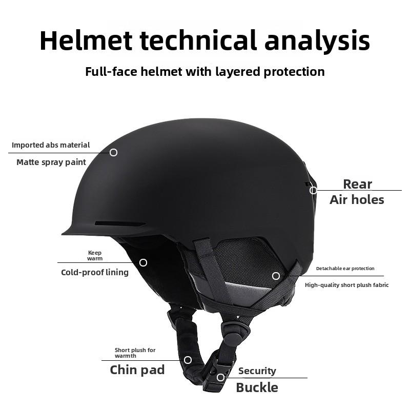 Ski Helmet Ultra Light Snowboard Snowboard Equipment Men's and Women's White Warm Snow