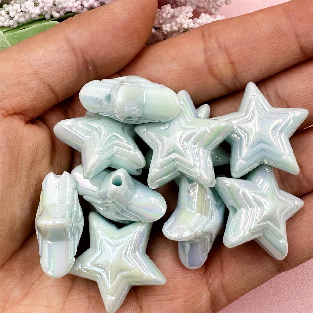 Свободные бусины ручной работы, модные акриловые красочные пентаграммы 22,8 мм, DIY Изготовление ювелирных изделий, 10 шт., материал ручной работы