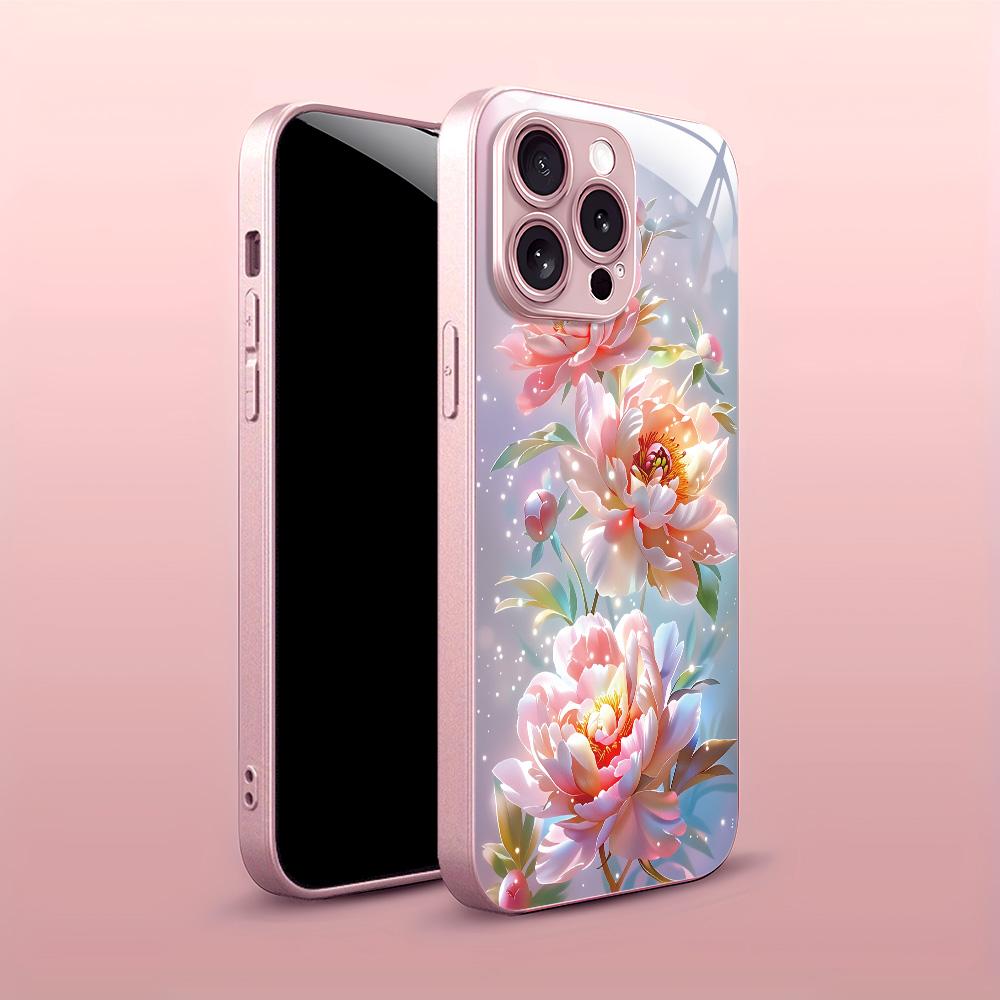 Закаленное Стекло Чехол Для Телефона Для Samsung Galaxy S26 Ultra Funda S25 S24 S23 Plus S22 S21 FE S20 FE Защитный Цветочный Чехол Coque