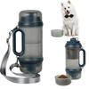 33.5oz Portable Dog Water Bottle for Travel Hydration&Food Feeder 6.5oz Food Container, Leak-Proof, Outdoor, Walking, Hiking