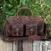 Кожаная сумка-тележка, дорожная сумка из натуральной кожи ручной работы, мужская кожаная дорожная сумка-даффл для выходных, персонализированная подарочная сумка