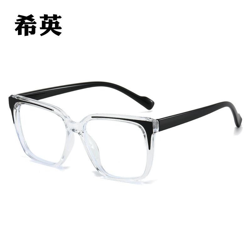 European and American Internet celebrities new glasses frame ins light large frame plain anti-blue glasses TR decorative flat mirror