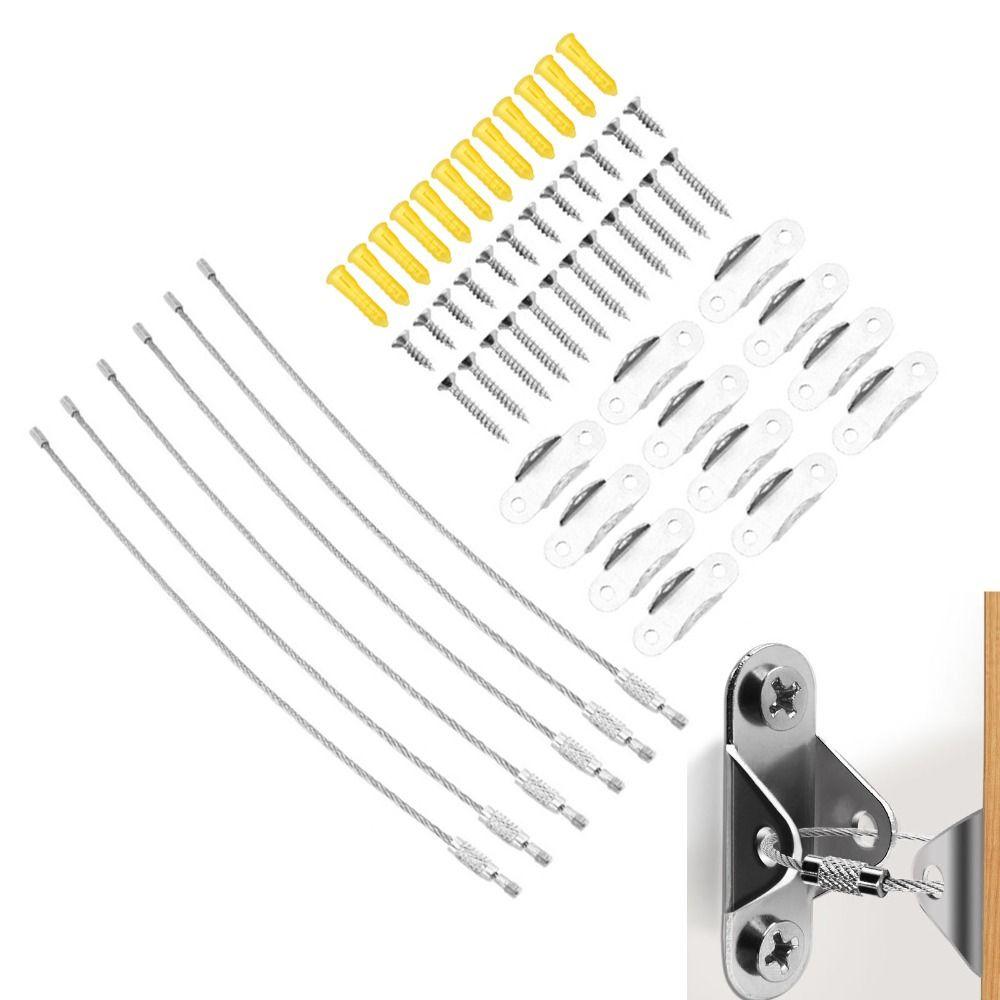 6pcs Easy Install Furniture Anchors Adjustable Furniture Wall Anchor Anti Tip Furniture Straps Room