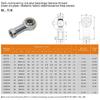 1PC Stainless steel Rod End Bearing  M5 M6 M8 M12 M14 M16 m18 M20 M22 M24  Male/Female SA SI T/K Right / left thread Ball Joint