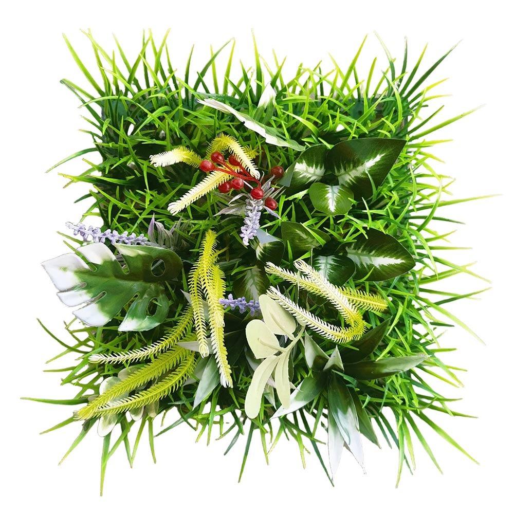 25*25cm Simulation Turf Sheet Green Fake Green Grass Mat Garden Grass Wall Home Decoration