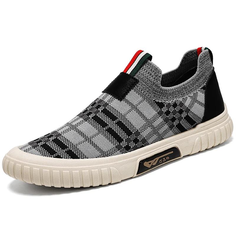Мужские туфли из парусины с резиновой подошвой, сетчатые дышащие повседневные спортивные туфли для мужчин Zapatos Casuales