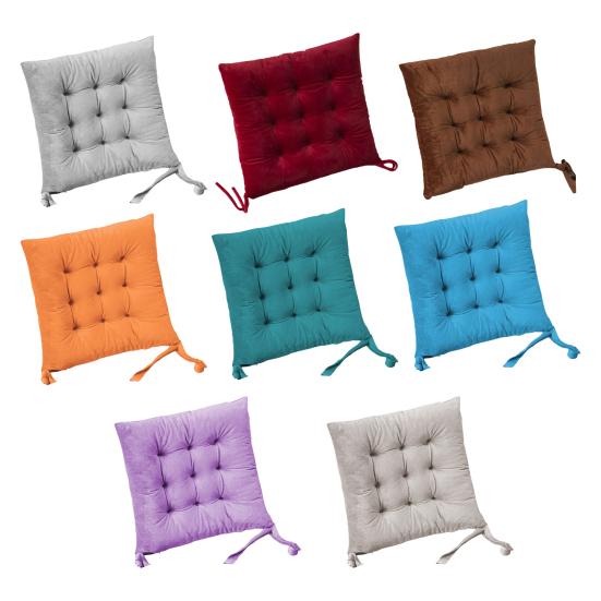 Подушка на сиденье Кристальный бархат Ткань Утолщенная Высокоэластичная Губка Подушка для комфорта при длительном сидении Противоскользящий дизайн Однотонная Подушка для стула