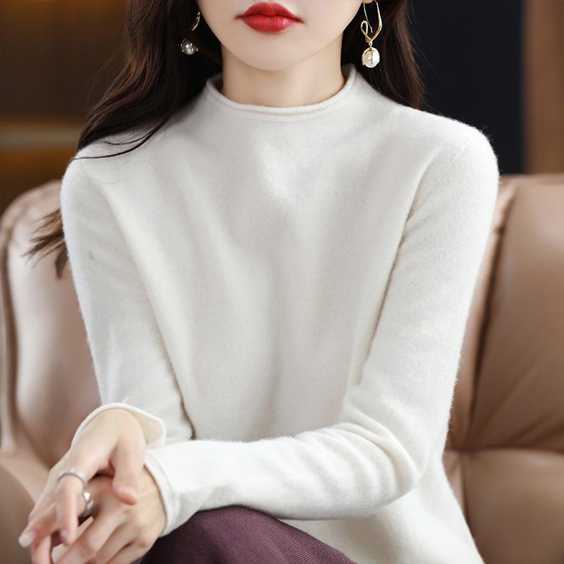 Женский свитер, 100% мериносовая шерсть, СОВРЕМЕННАЯ НОВАЯ SAGA, зимняя шерстяная водолазка, вязаный пуловер, осенний джемпер, женские вязаные топы