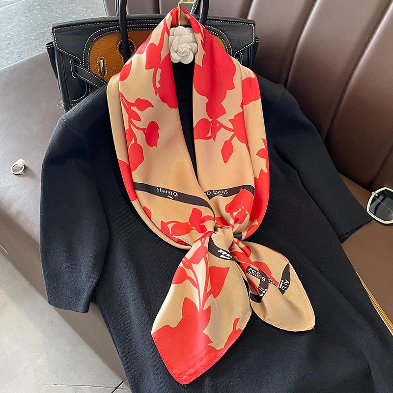 Классический шелковый шарф Женский модный квадратный шелковый шарф