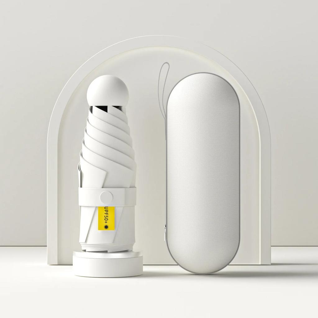 Women's UV-Resistant Dual-Use Capsule Umbrella Five-Fold Compact Design for Fashion And Sun Protection