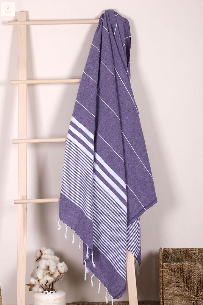 Мягкое банное пляжное полотенце из 100% хлопка в полоску, пештемаль, 100х180 см.