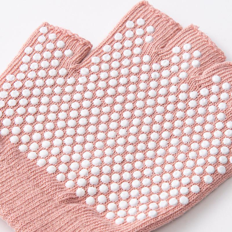 Meier Cotton half-finger yoga gloves - non-slip, elastic, short-fingered training gloves