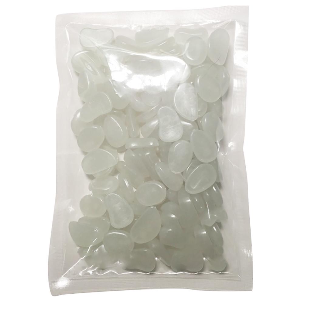 Garden Pebbles Glow Stones Rocks Luminous Pebbles for Walkways Outdoor Decor Aquarium Fish Tank Garden Decorative Stones100pcs