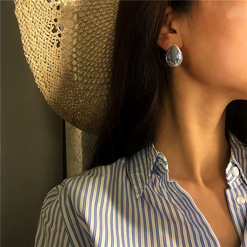Стереоскопическая яркая поверхность Brincos Модные аксессуары Серьги-гвоздики Ювелирные изделия Серьги-подвески