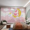 Cartoon Children's Fun Unicorn Pattern High Shading Curtain Pink Princess Rainbow Girl Room Bedroom Bay Window Blackout Curtains