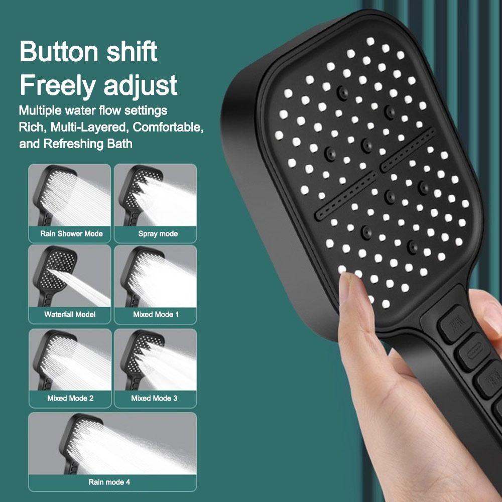 Water Saving Shower Head 7 Modes Adjustable Shower Sprayer Bathroom Accessories Rainfall Shower