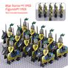 Medieval Military Sets Cavalry Figures Building Blocks Soldier Spartan Warrior Knights Roman Weapons Accessories Toys for Kids