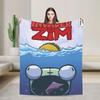 Gir Invader Zim Cartoon  Throw Blanket  Flannel Bedspread For Couch Chair Sofa Bed Funny Sofa Bed Cover